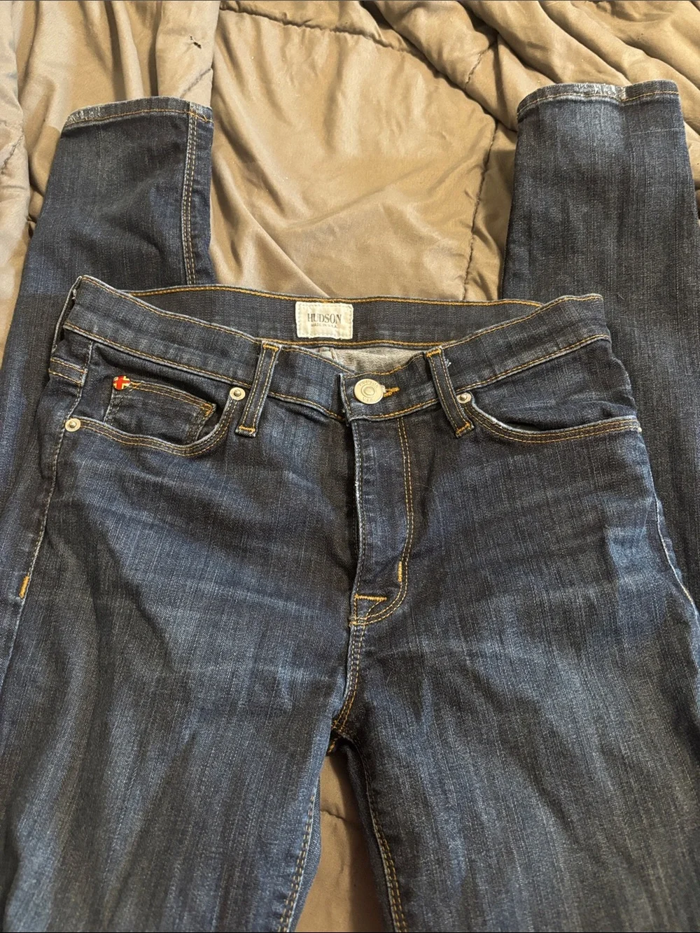 Hudson Dark Wash Skinny Jeans - Dark Blue